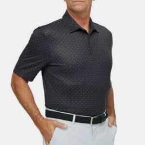 Greg Norman NEW Men's L Black‎ Geo Print ML75 Play Dry Performance Golf Polo